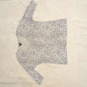 Express woman's White And Gray Cheetah Print top size medium